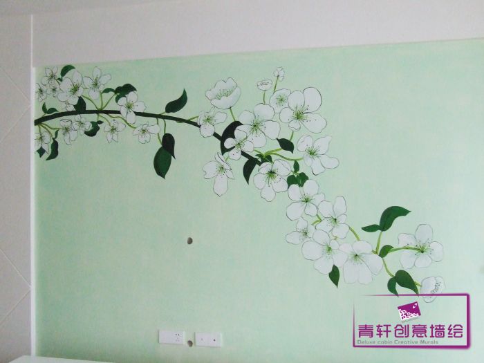 长沙湘江世纪城电视、卧室背景墙绘
